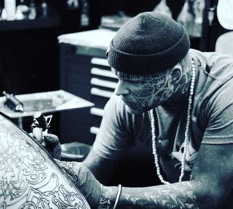 Matt Black's ornamental tattoos