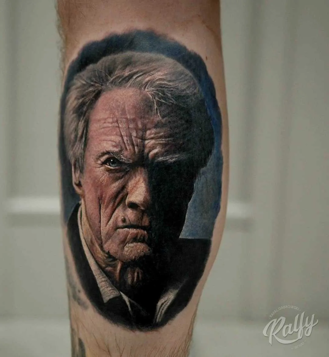 Tatuador Rafał Dąbrowski - Ralfy, tatuagem de cor e preto e cinza de retrato em realismo | Reino Unido 