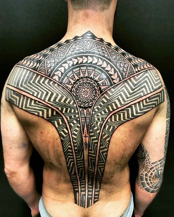 Tribal Geometric, Mandala tattoo on Full Back