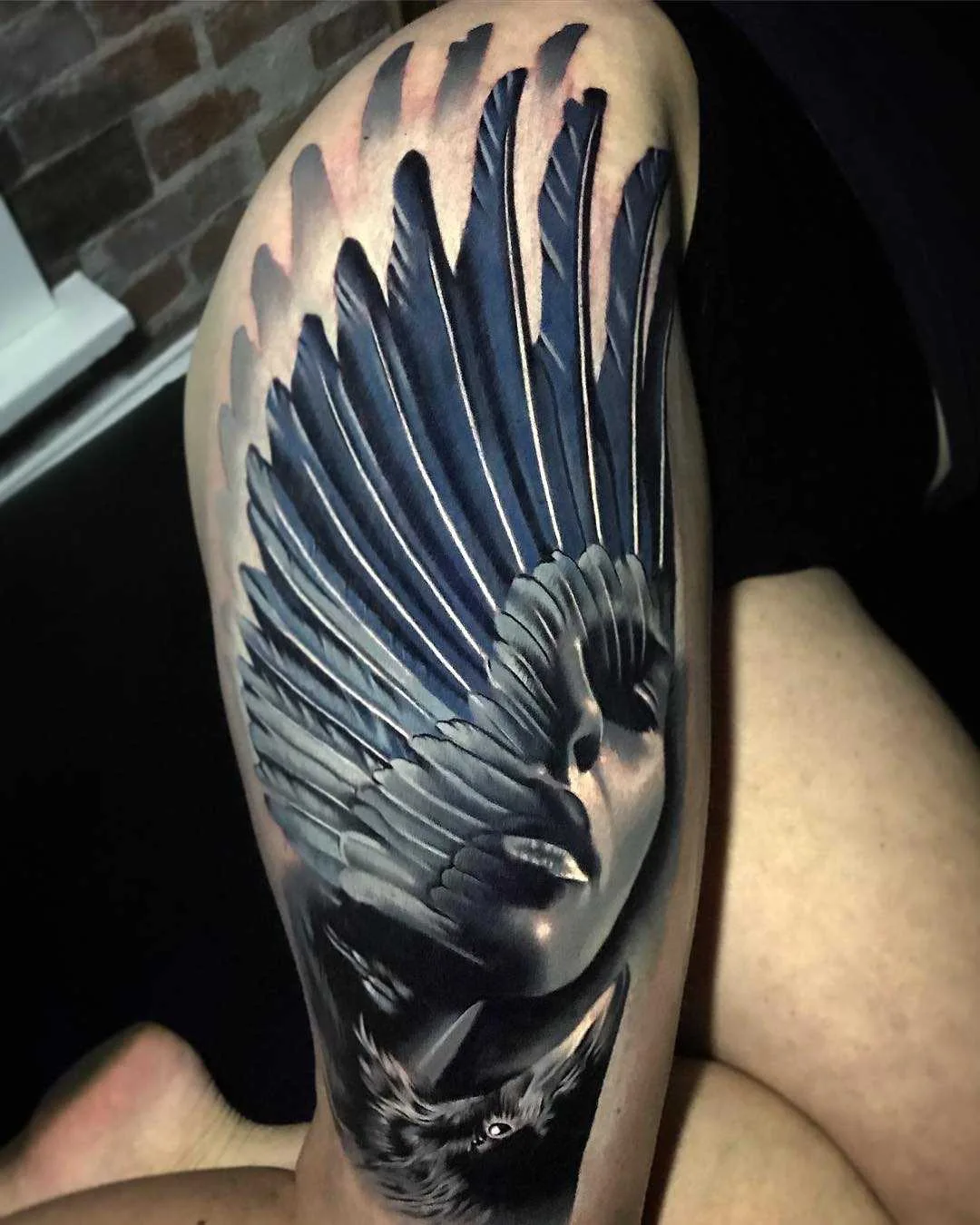 Tatuador Jacob Sheffield, cor e preto e cinza retrato tatuagem realismo | USA 