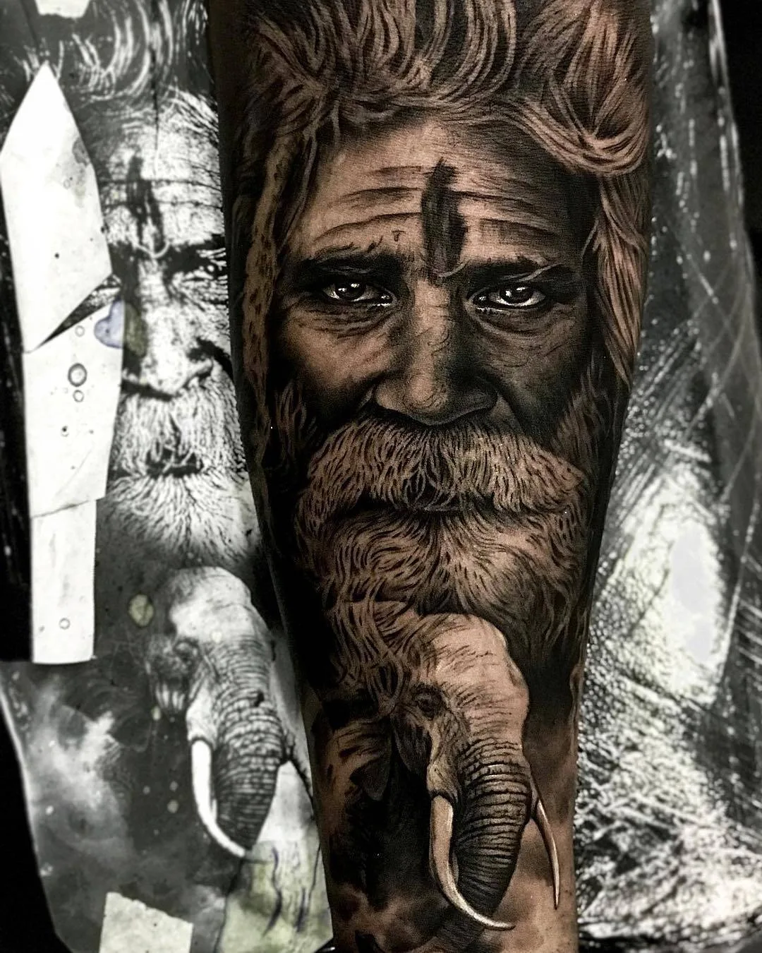 Tatuaggio artista Sergio Fernandez, ritratto in nero e grigio realistico | Málaga, Spagna