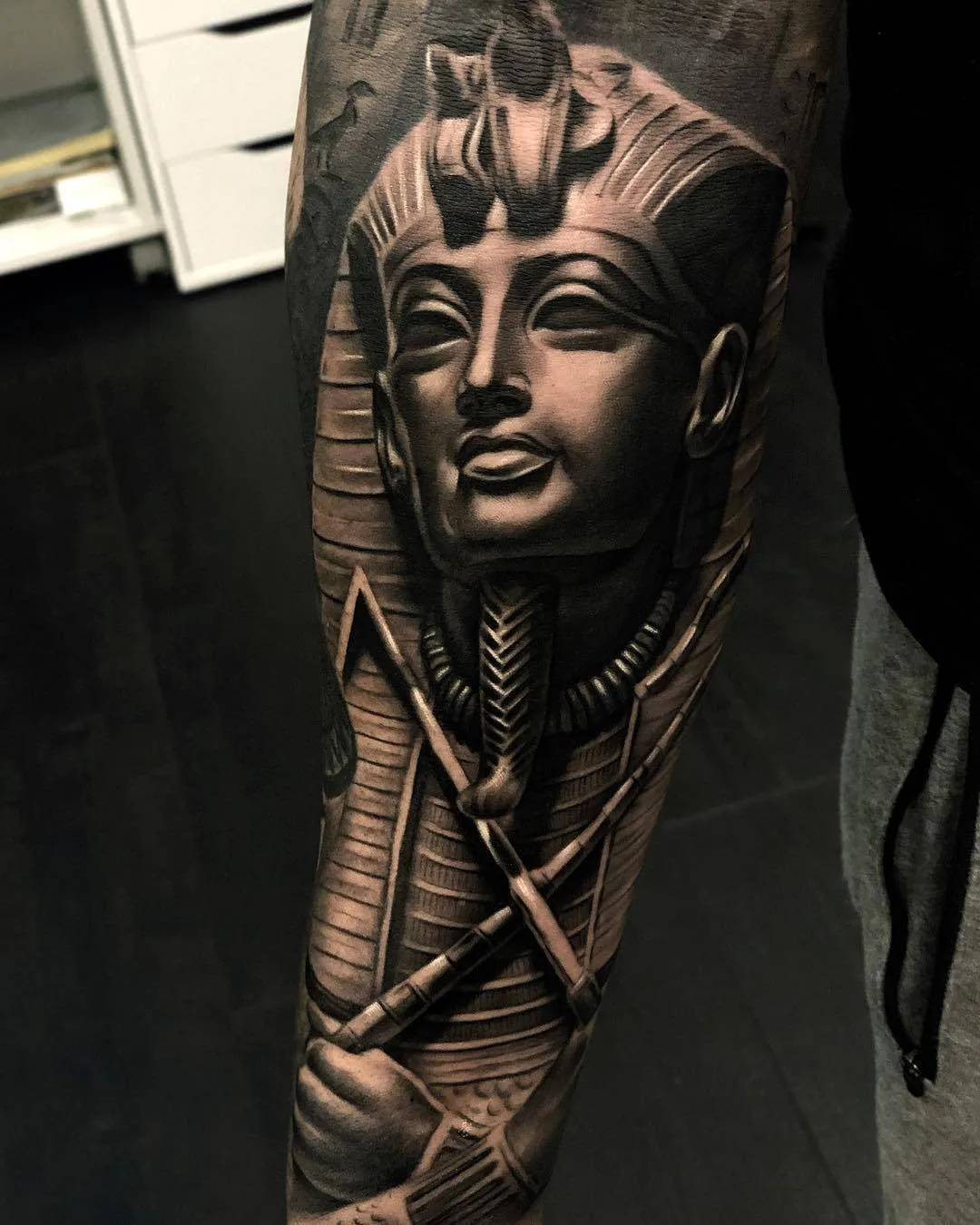 Tatuaggio artista Sergio Fernandez, ritratto in nero e grigio realistico | Málaga, Spagna
