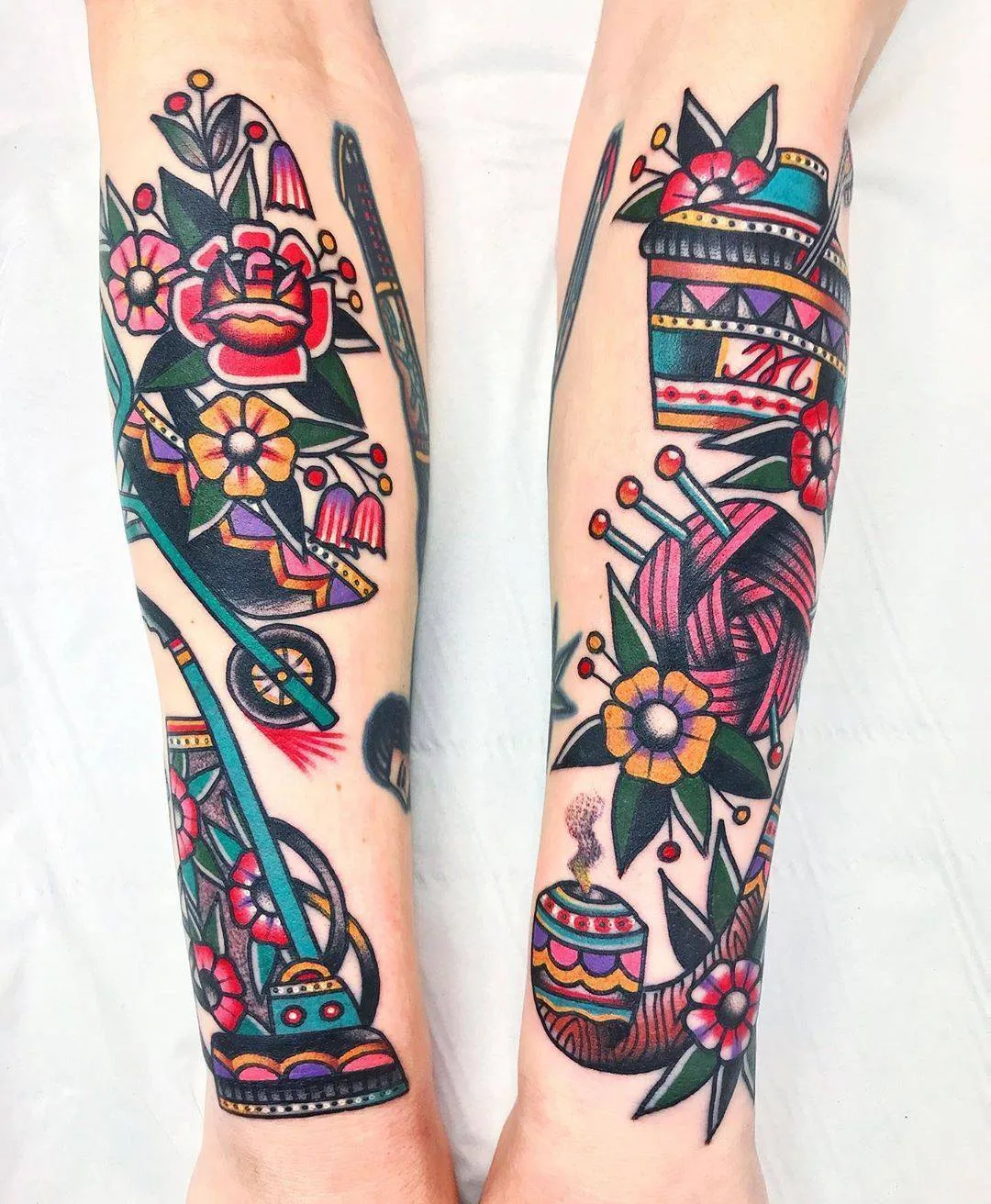 Artista del tattoo Dani Queipo, tattoo a colori tradizionali e di vecchia scuola | Londra, Regno Unito