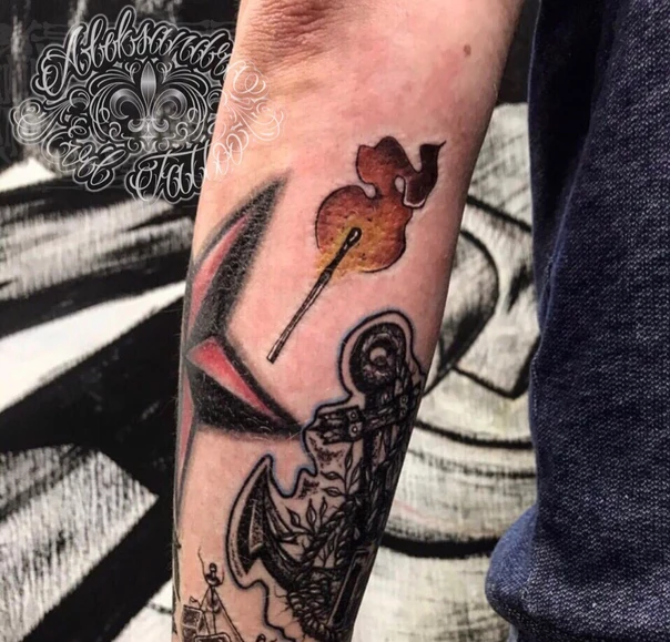 Иллюстративная Anchor, Match tattoo на Предплечье