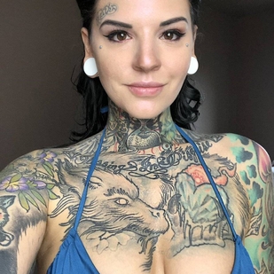 🔥 Горячие фото, портфолио модели  #30429 Тату модель Heidi Lavon