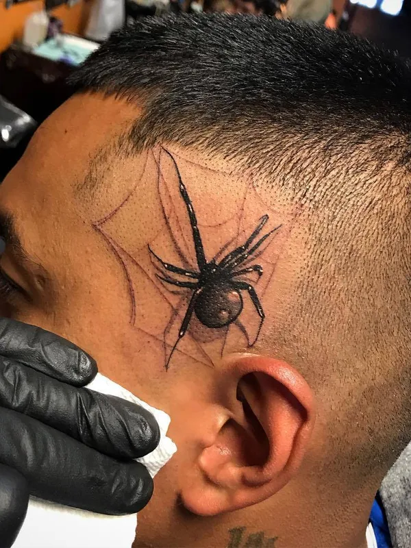 male black blackwork Tatuaggio su face #30456 | Tatuatore Jesse Garcia