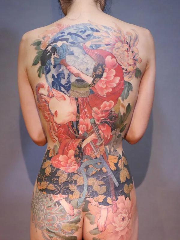 female color japanese Tatuaggio su full back #30483 | Tatuatore Kubrick Ho