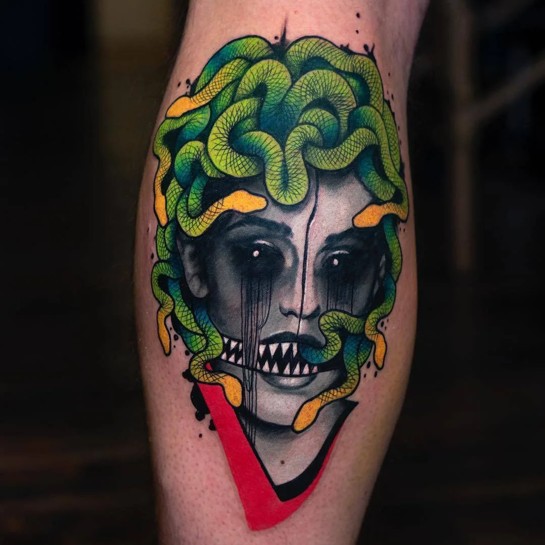 Tattoo artist Hans Deslauriers, authors's style color illustrative realistic tattoo | Monreal, Canada