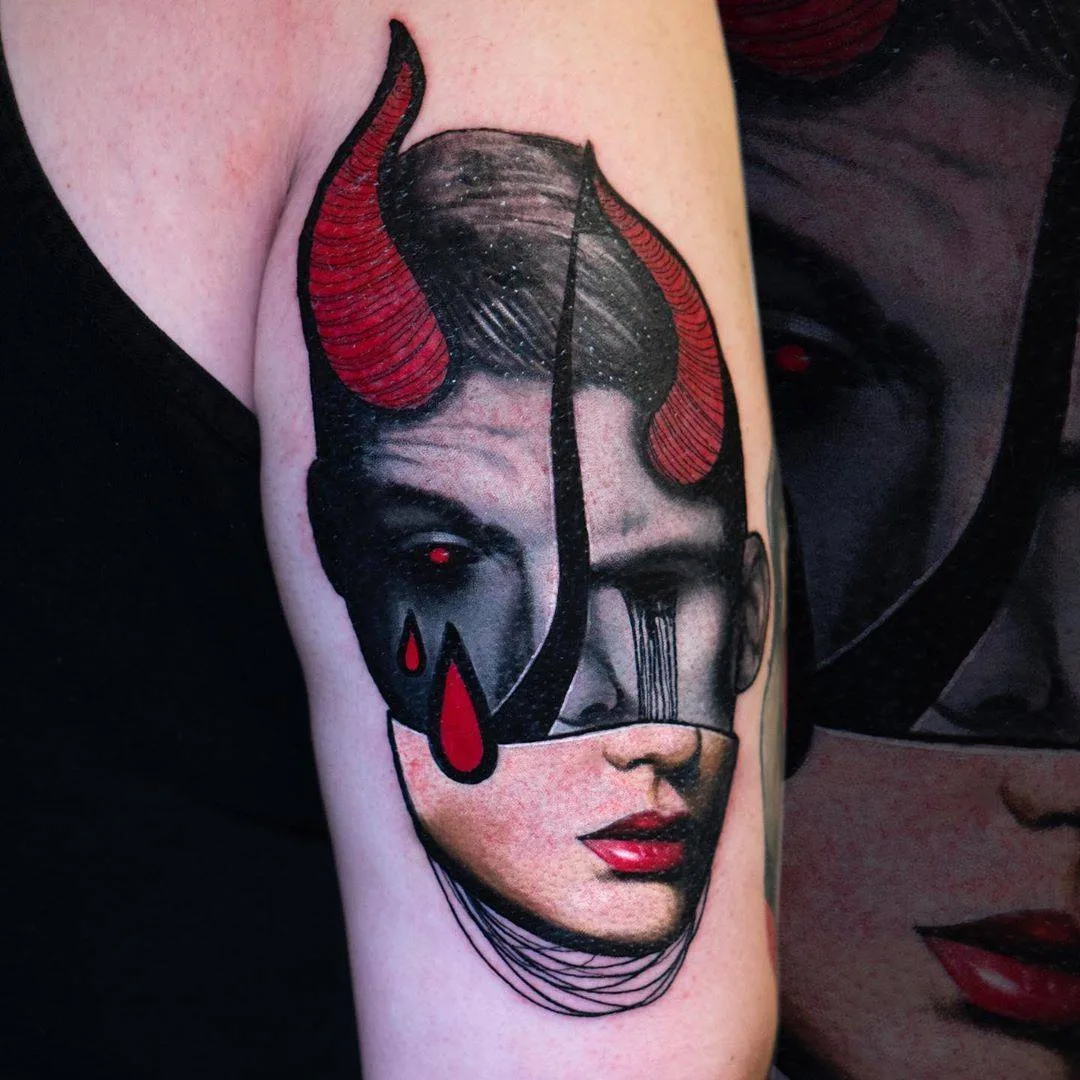 Tattoo artist Hans Deslauriers, authors's style color illustrative realistic tattoo | Monreal, Canada