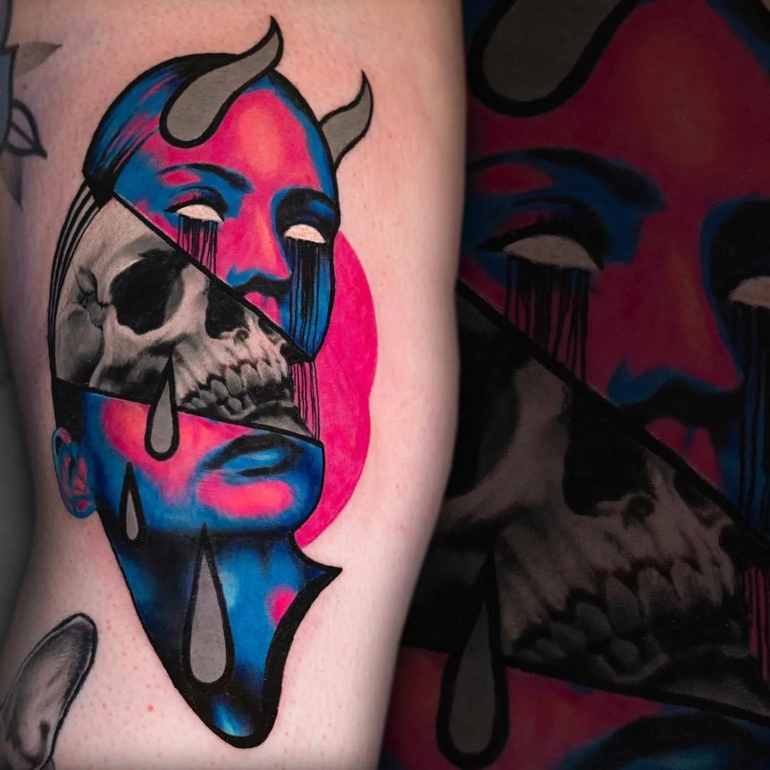 Tattoo artist Hans Deslauriers, authors's style color illustrative realistic tattoo | Monreal, Canada
