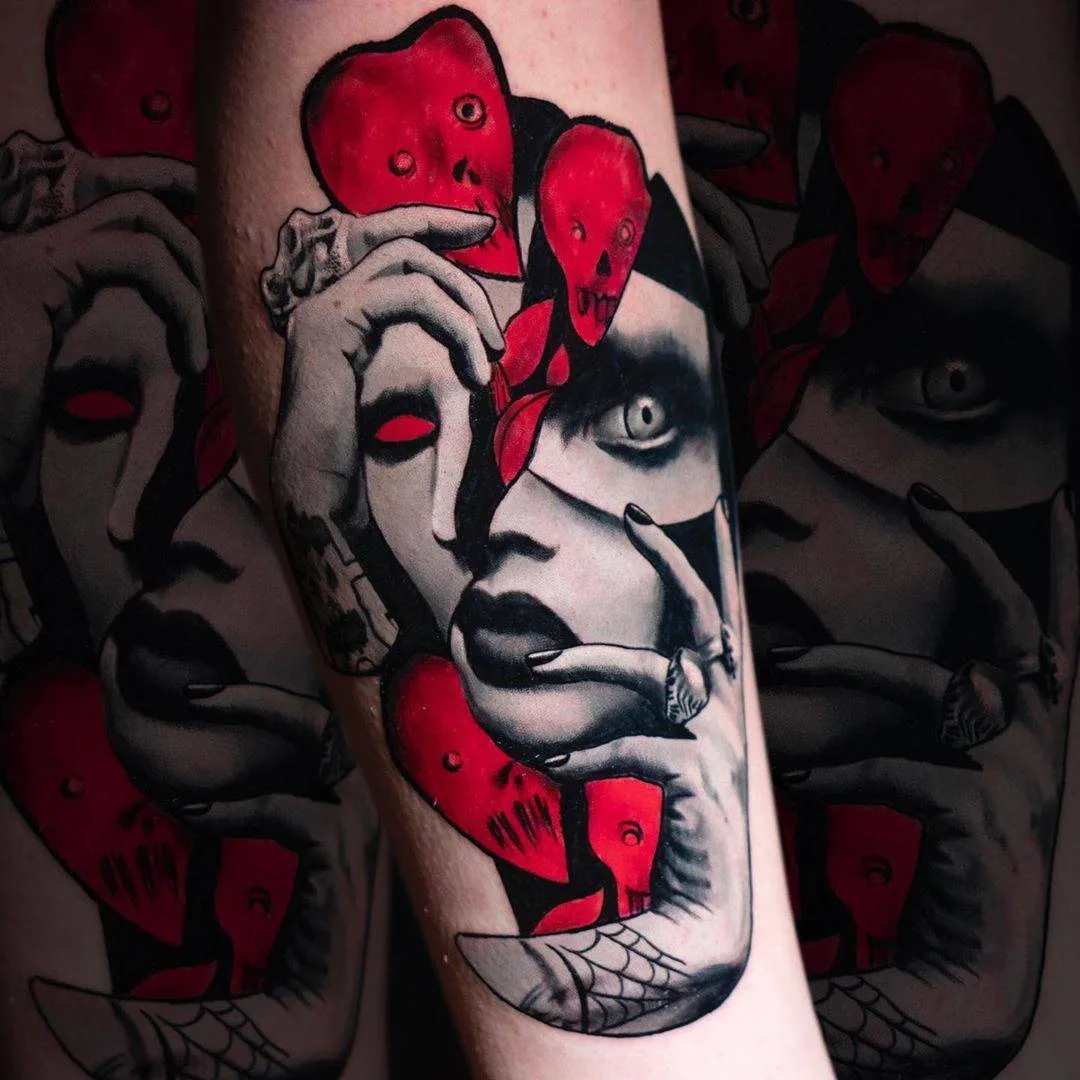 Tattoo artist Hans Deslauriers, authors's style color illustrative realistic tattoo | Monreal, Canada