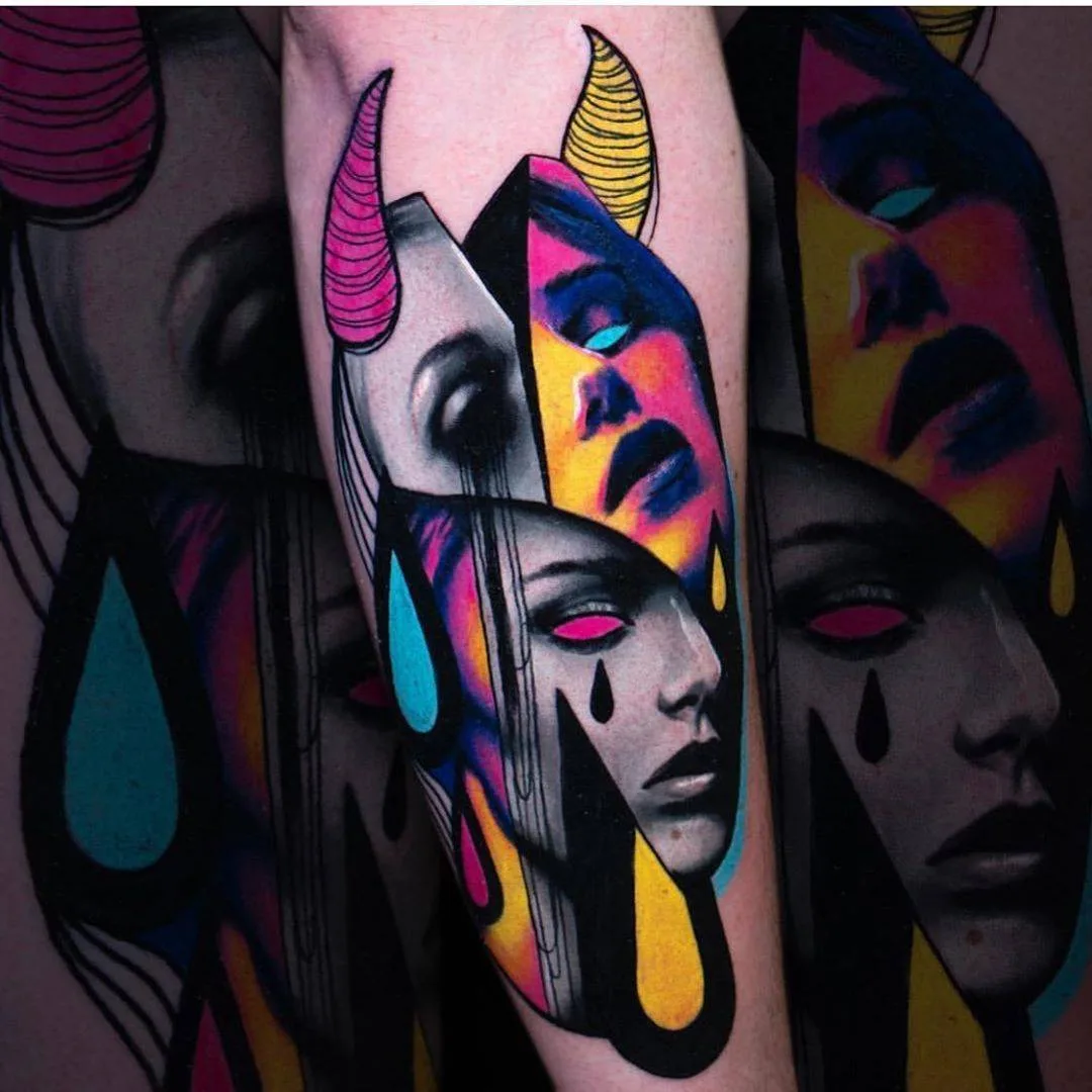 Tattoo artist Hans Deslauriers, authors's style color illustrative realistic tattoo | Monreal, Canada