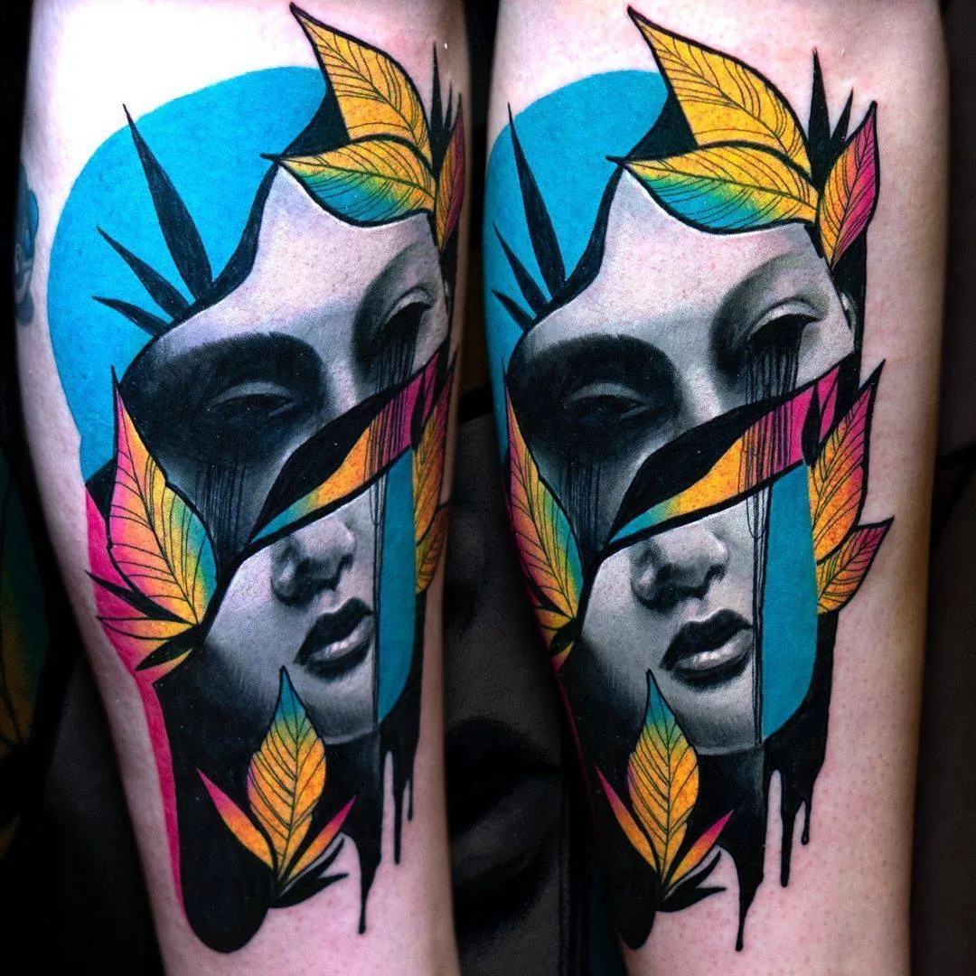Tattoo artist Hans Deslauriers, authors's style color illustrative realistic tattoo | Monreal, Canada