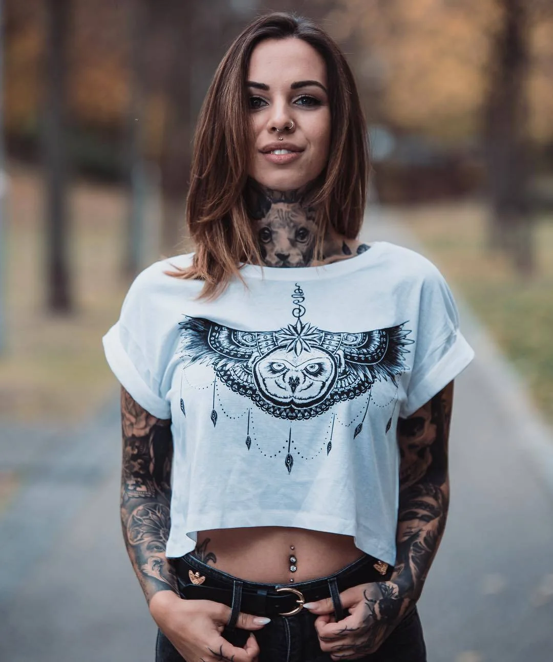Tattoo model and tattoo artist Nina L&uuml;thy, tattooed girl, girl with tattoo | Germany, Stuttgart