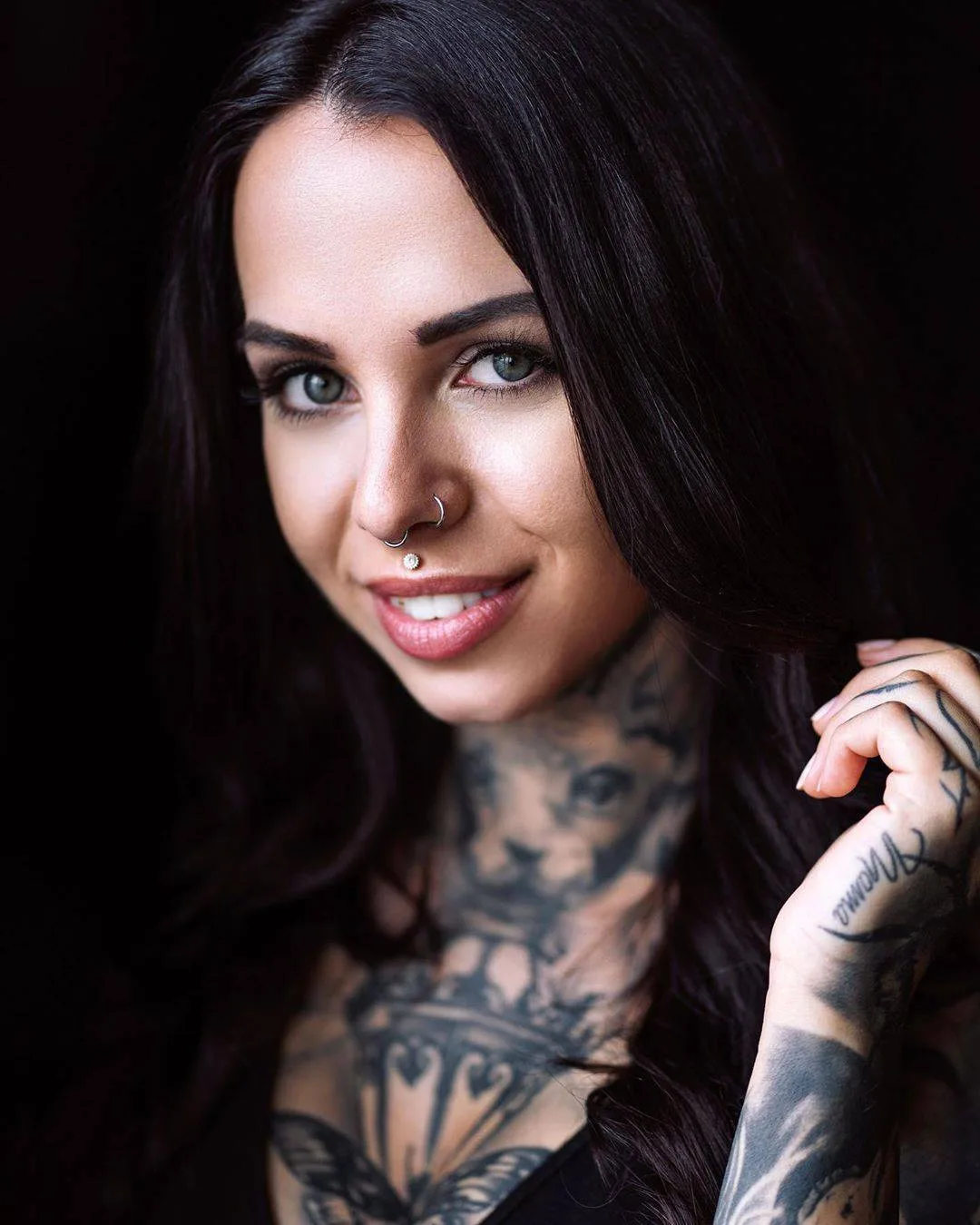 Tattoo model and tattoo artist Nina L&uuml;thy, tattooed girl, girl with tattoo | Germany, Stuttgart