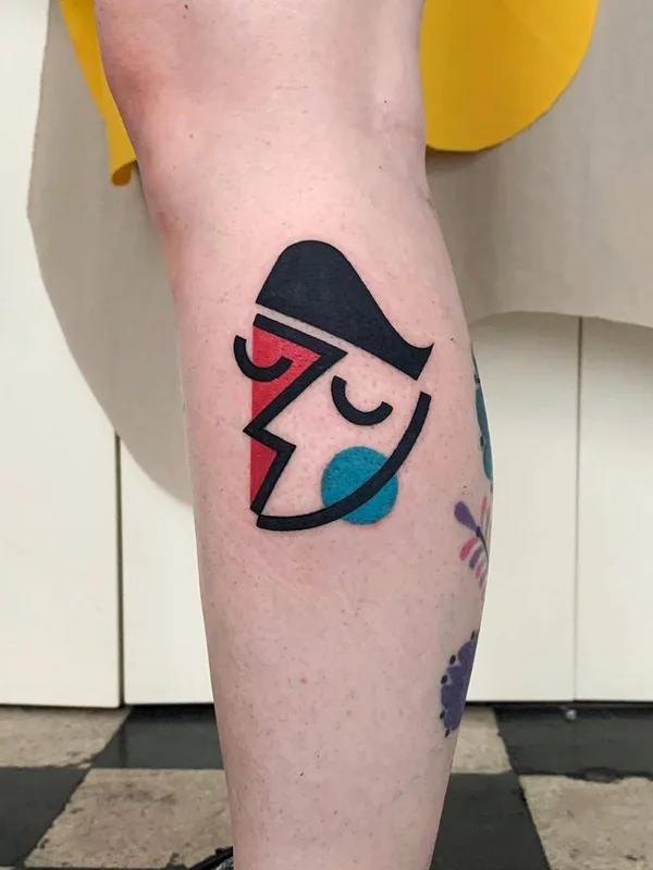 color abstract 纹身 在 calf #30761 | 纹身师 Luca Font