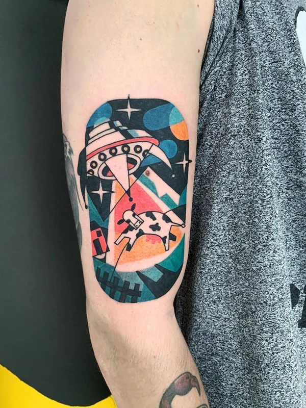 color illustrative 纹身 在 forearm #30762 | 纹身师 Luca Font