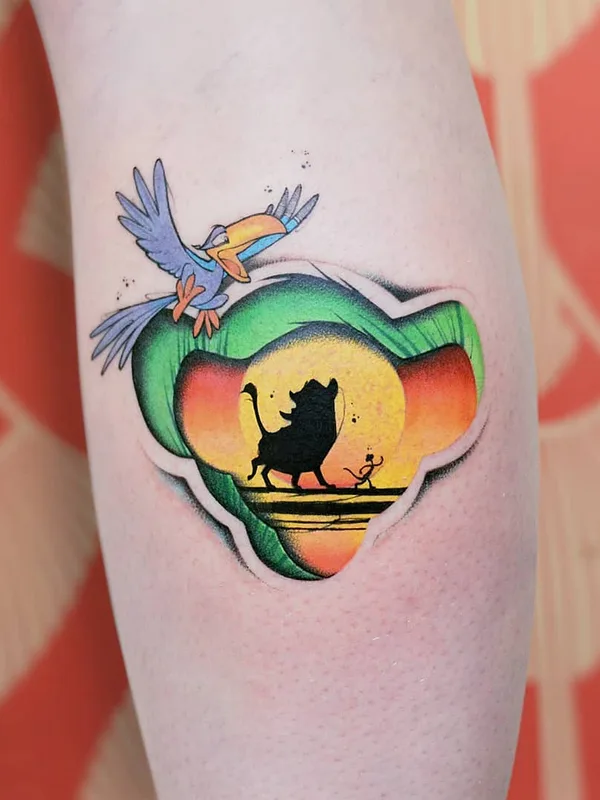 color cartoon Tatuagem em calf #30807 | Tatuador Sku Plux