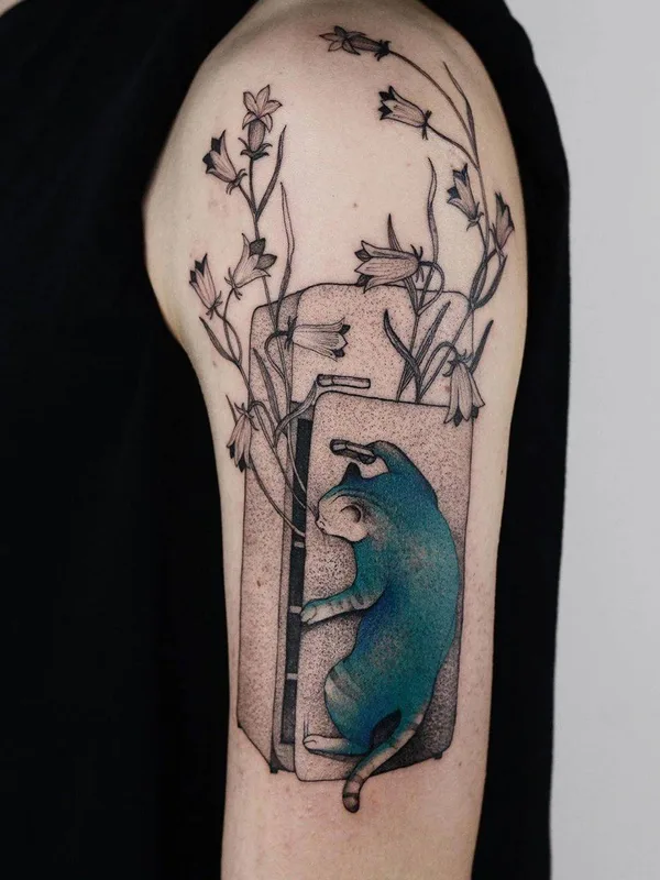 color illustrative 纹身 在 upper arm #30839 | 纹身师 Dzo Lama