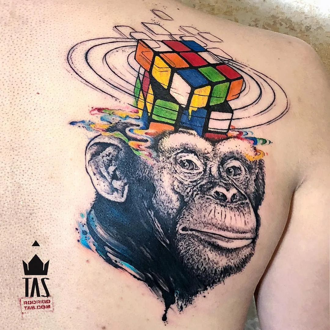 Abstract watercolor tattoo by tattoo artist Rodrigo Tas | Berlin, Germany