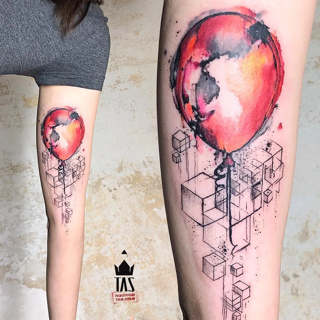 Abstract watercolor tattoo by tattoo artist Rodrigo Tas | Berlin, Germany