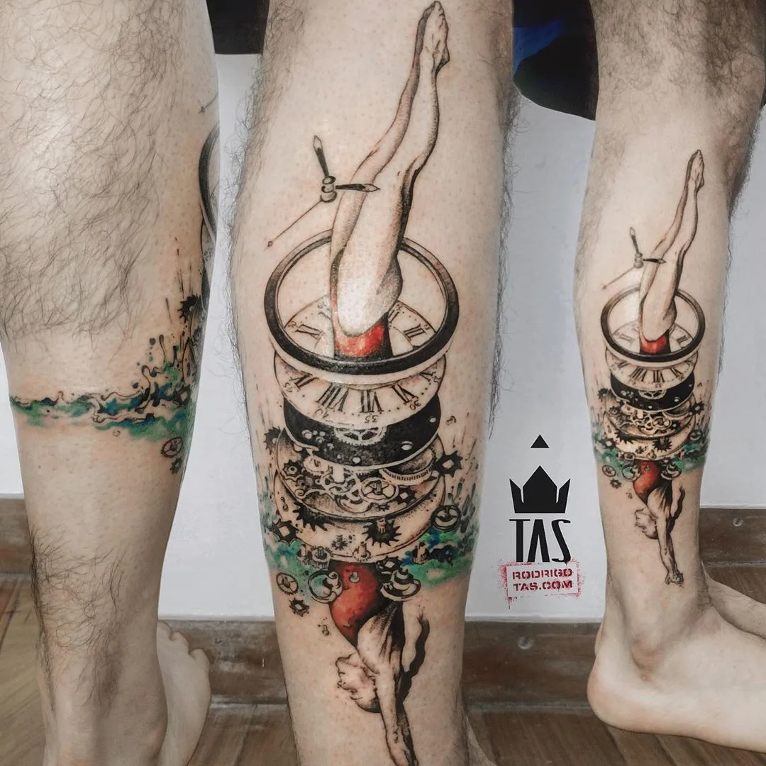 Abstract watercolor tattoo by tattoo artist Rodrigo Tas | Berlin, Germany