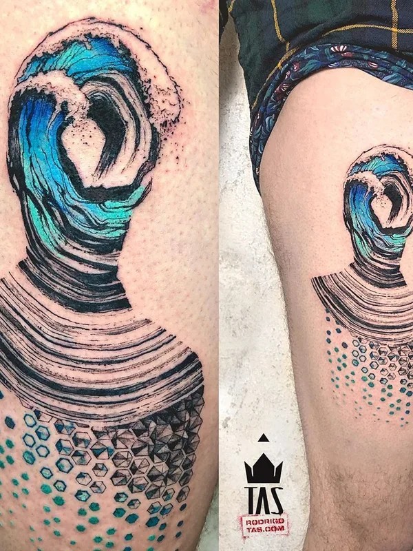 color abstract 타투 부위 thigh #36088 | 타투이스트 Rodrigo Tas