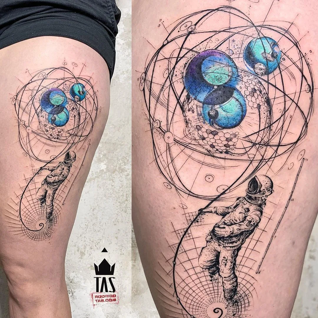 Abstract watercolor tattoo by tattoo artist Rodrigo Tas | Berlin, Germany