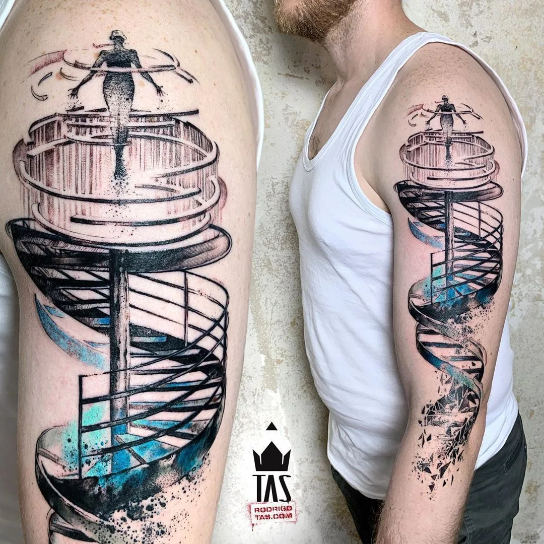 Abstract watercolor tattoo by tattoo artist Rodrigo Tas | Berlin, Germany