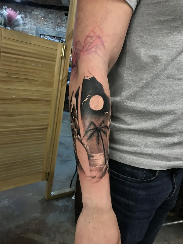 male black and grey black and grey tatouage sur forearm #36126 | Artiste tatoueur Джим