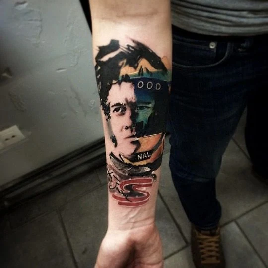 Портретная Portrait, Lettering tattoo на Предплечье