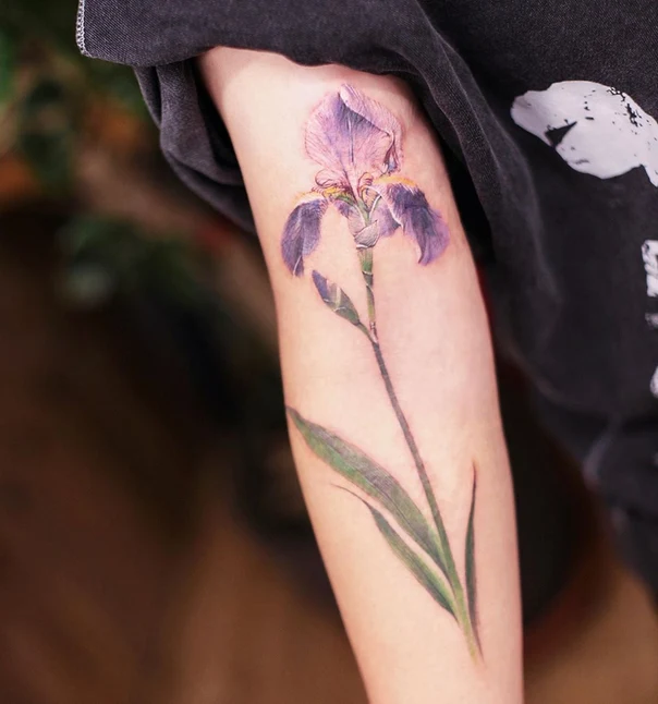 Watercolor Flower tattoo on Forearm