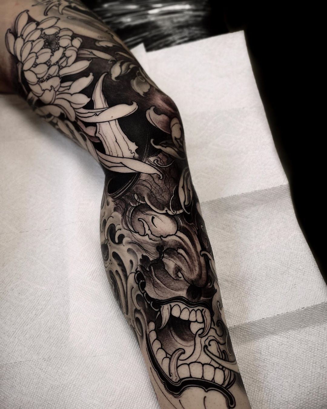 Black and Grey Japanese tattoo by FIBS