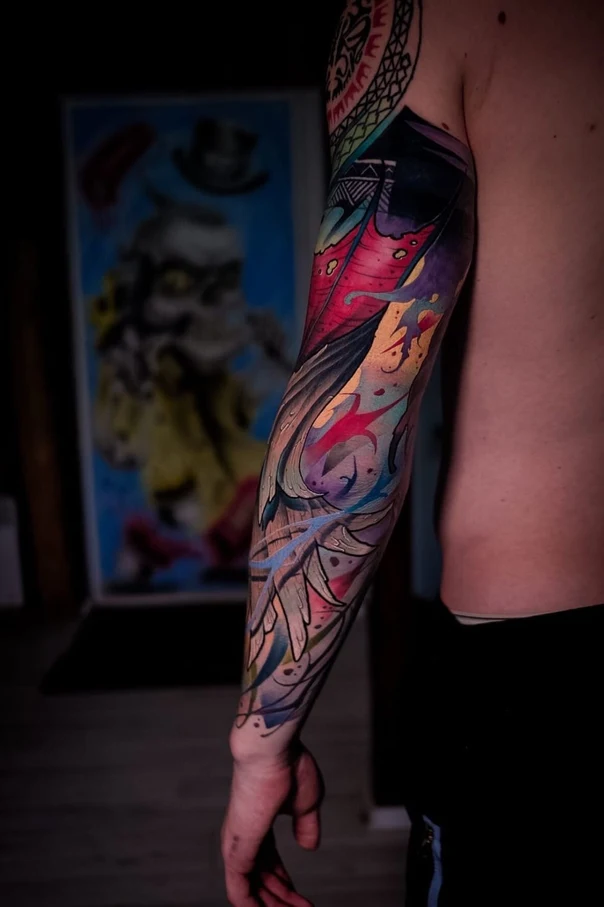Абстрактная Abstract tattoo на Полный рукав