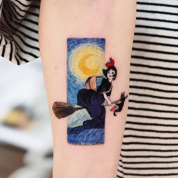 Anime Anime, Witch tattoo on Forearm