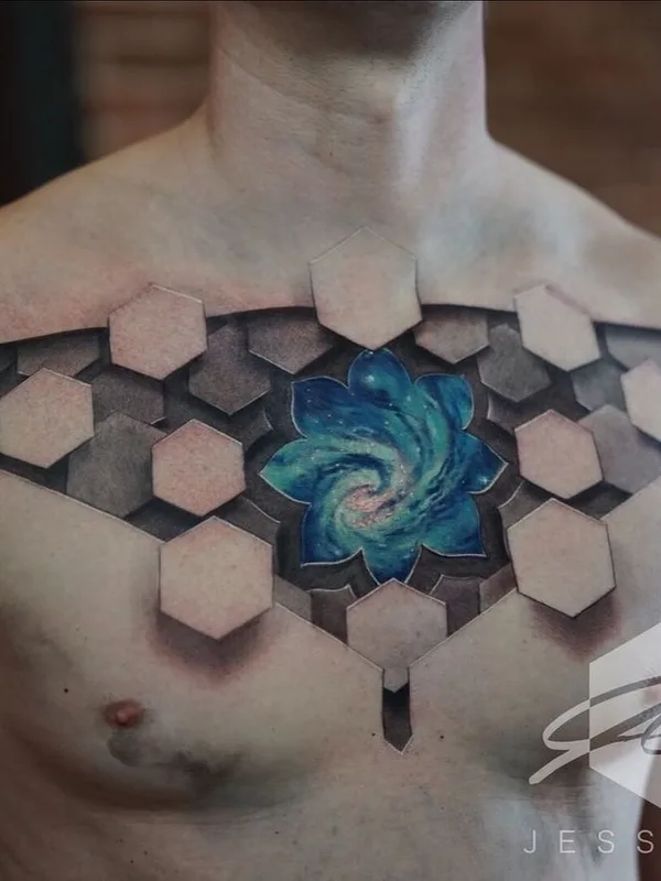 male color geometric 타투 부위 chest #40029 | 타투이스트 Jesse Rix