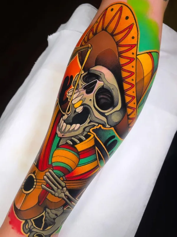 men color neotraditional Tatuagem em forearm #40067 | Tatuador Juan David Rendón