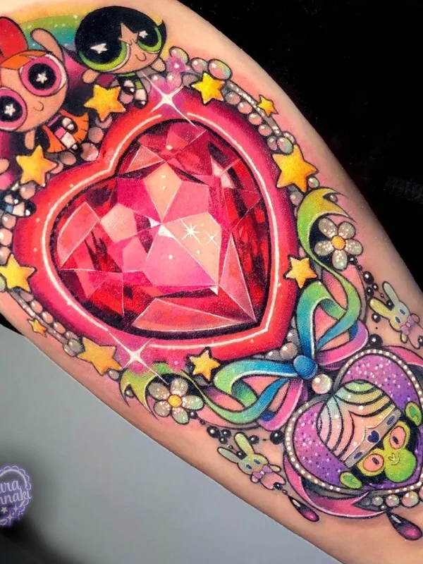 female color illustrative, anime Tatuaggio su forearm #40089 | Tatuatore Laura Annunaki