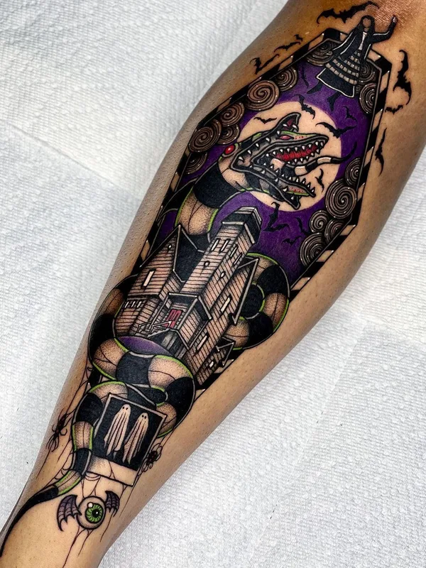 color illustrative Tatuaggio su calf #40184 | Tatuatore Angelo Parente