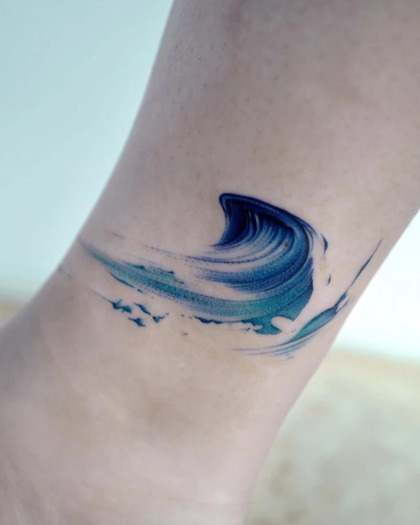 Watercolor Wave tattoo on Forearm