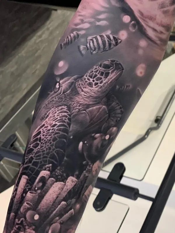 black and grey realism tattoo on full sleeve #40350 | Tattoo Artist Chris Hirakawa