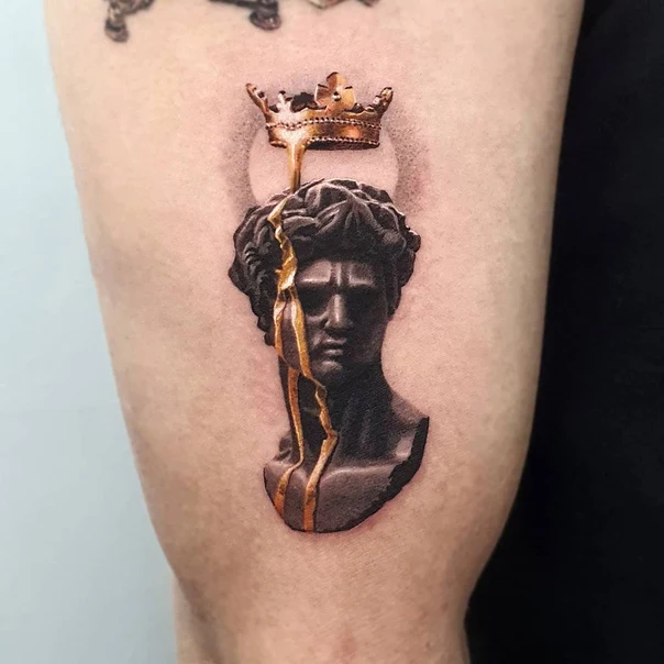 Realism Bust, Crown tattoo on Forearm