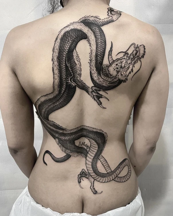 Japanese Dragon tattoo on Full Back