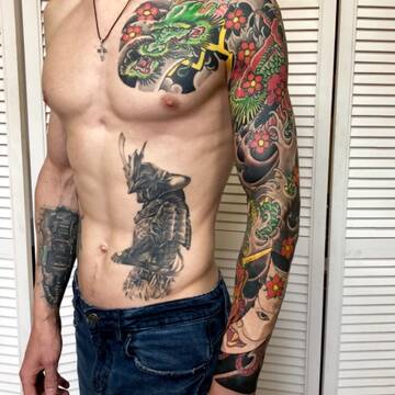 Традиционная японская татуировка от Сергея Лепехина