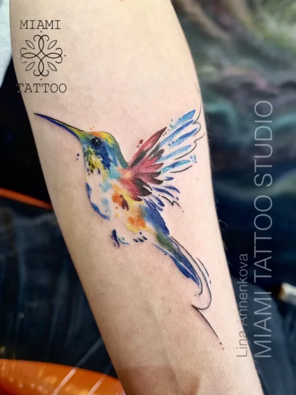 color watercolor 纹身 在 forearm #40439 | 纹身师 Lina Annenkova 