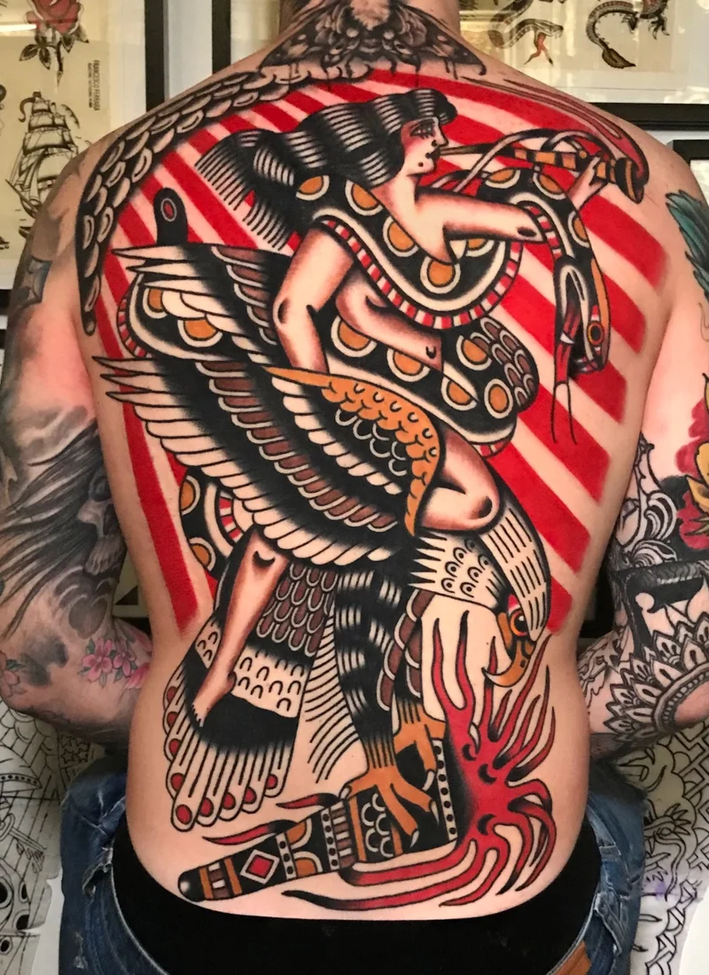 Tatuaggi tradizionali a grandezza naturale perfetti di Francesco Ferrera