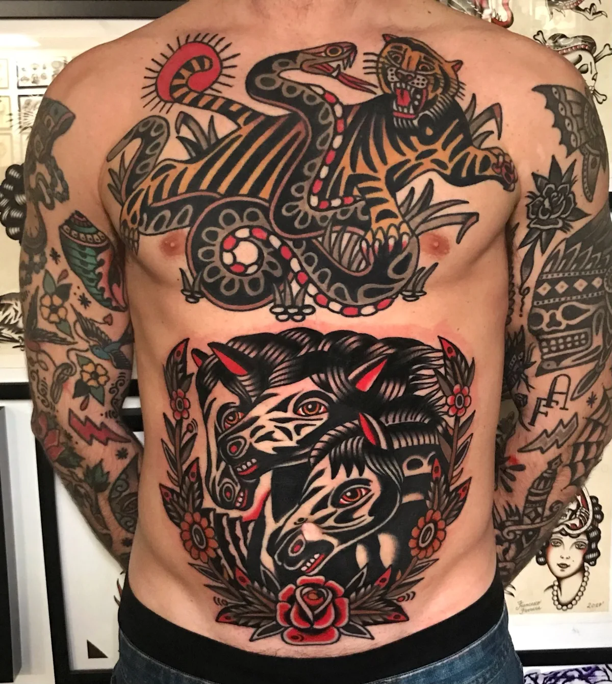 Tatuaggi tradizionali a grandezza naturale perfetti di Francesco Ferrera - image 1