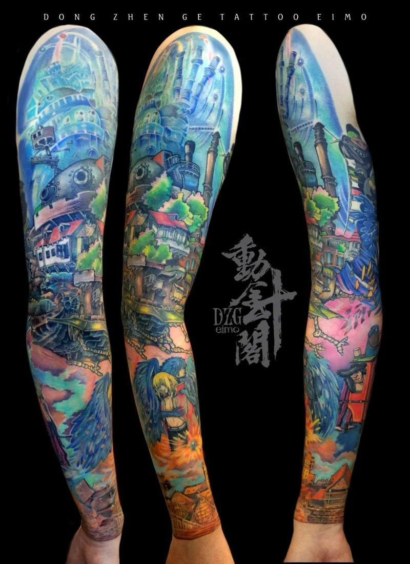 中国纹身艺术家卢鑫的鲜艳色彩作品