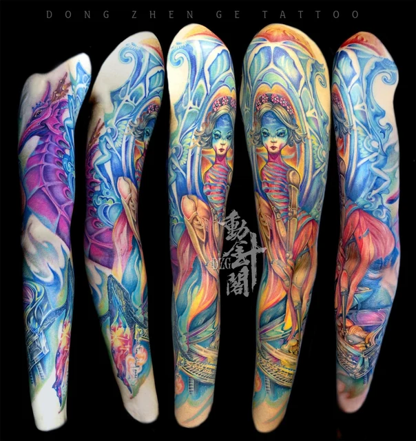 Illustrative Figure, Fantasy tattoo on Full Sleeve