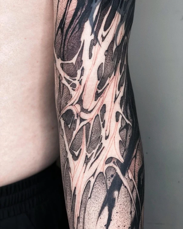 Blackwork Abstract tattoo on Forearm
